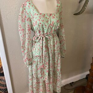 Chelsea28 Floral Dress Sz L NWT